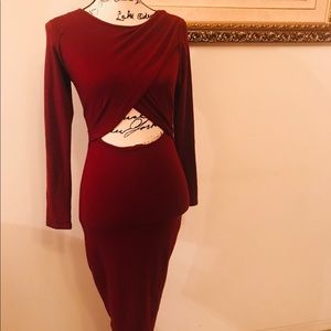 Forever 21 Burgundy Midi Dress